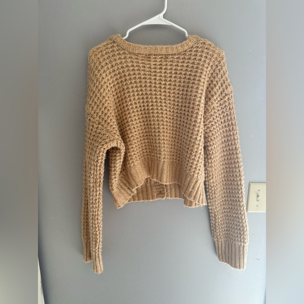 No Boundaries Women’s Brown Chunky Knit Button Up Cardigan SZ M Balletcore Fall - Picture 4 of 6